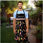 Watercolor Pattern BBQ  Grill Grilling Smoker Apro Apron<br><div class="desc">This design may be personalized by choosing the customize option to add text or make other changes. If this product has the option to transfer the design to another item, please make sure to adjust the design to fit if needed. Contact me at colorflowcreations@gmail.com if you wish to have this...</div>