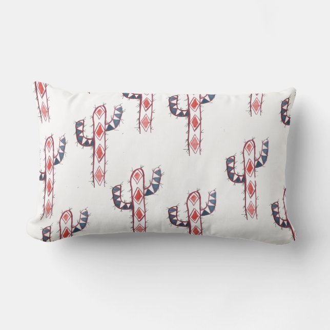 Watercolor Pattern Cactus Pillow (Front)
