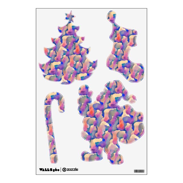 Watercolor Pattern - Christmas Wall Decal (Front)