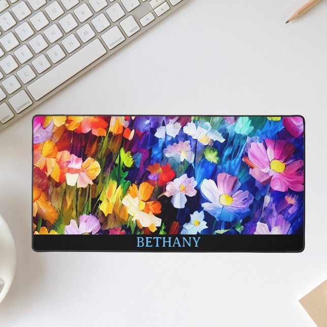 Watercolor Pattern Floral Wildflowers Desk Mat (Creator Uploaded)