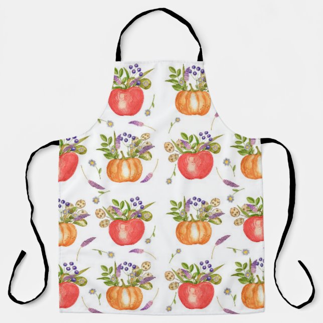 Watercolor pattern from autumn compositions  apron (Front)