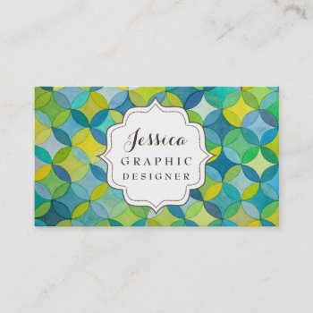 Watercolor Pattern Graphic Designer Business Cards by Pip_Gerard at Zazzle