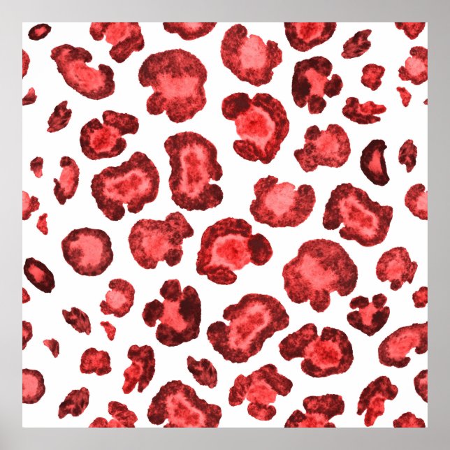 Watercolor pattern illustration leopard skin. Fash Poster (Front)