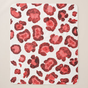 Watercolor pattern illustration leopard skin. Fash Sherpa Blanket