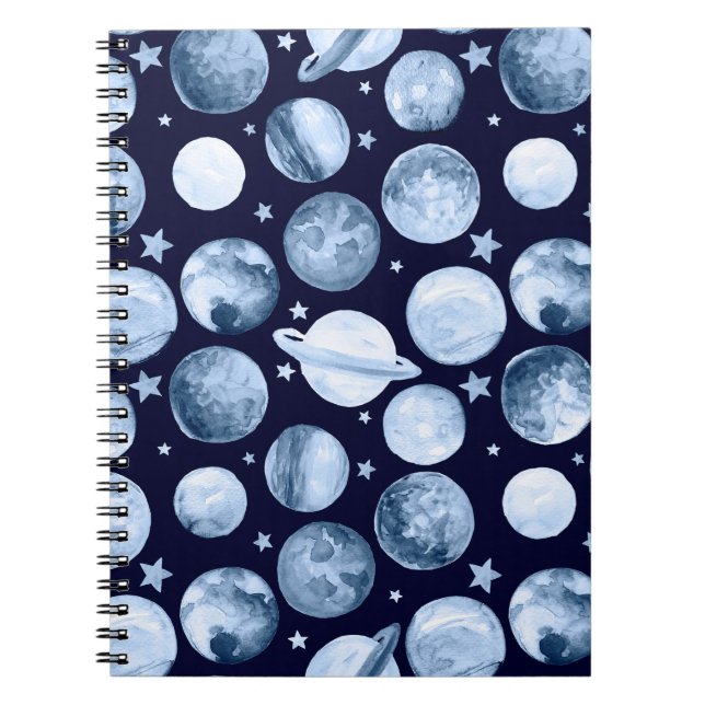 Watercolor pattern illustration of space galaxy wi notebook (Front)