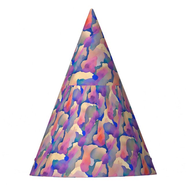 Watercolor Pattern Party Hat (Front)
