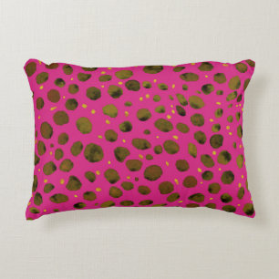 Watercolor Pattern with Abstract Cheetah Skin. Accent Pillow