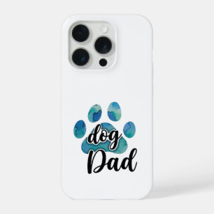 Watercolor Paw Print Dog Dad Pet Lover Father iPhone 15 Pro Case