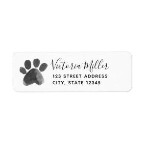 Watercolor Paw Print Return Address Label