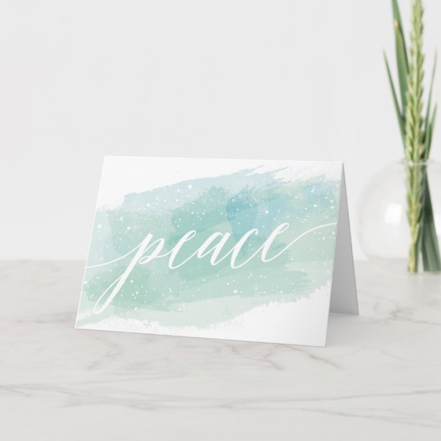 Watercolor Peace Holiday Greeting Card (Front)