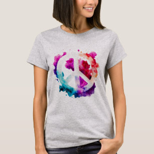 Watercolor Peace Symbol T-Shirt