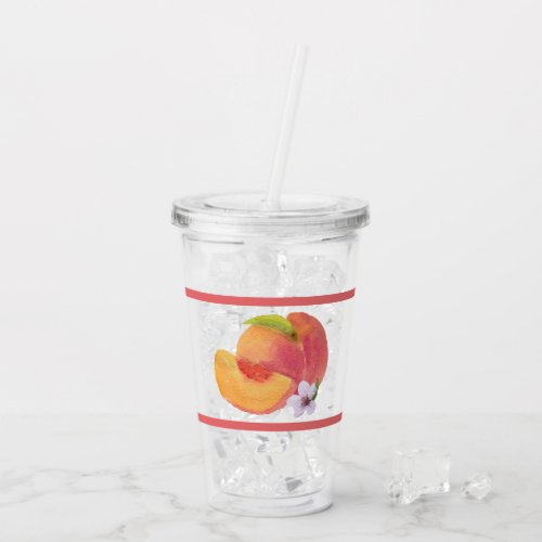 Watercolor Peach  Acrylic Tumbler