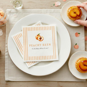Watercolor peach baby shower celebration napkins