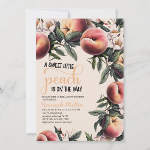 Watercolor Peach   Baby Shower Garden Invitation