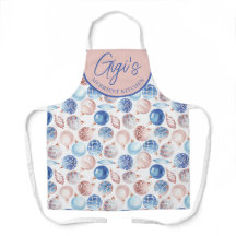 Watercolor Peach Blue Baubles Gigi Gift Christmas