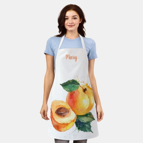 Watercolor Peach Customizable Apron