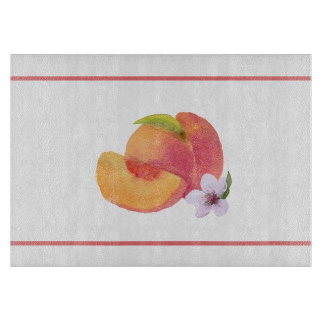 Watercolor Peach  Cutting Board (Front)