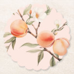 Watercolor peach elegant birthday party paper coaster<br><div class="desc">Watercolor peach elegant birthday party Paper Coaster
Matching items available.</div>
