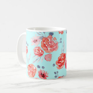 Watercolor Peach Floral Mug