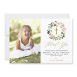 Watercolor Peach Floral Wreath Communion Thank You Watercolor Peach Floral Wreath Communion Thank You