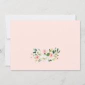 Watercolor Peach Flowers Floral First Birthday Invitation (Back)