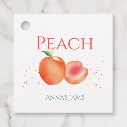 Watercolor Peach Food Product String Tag