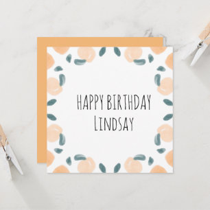 Watercolor Peach Fruit Birthday Border Art