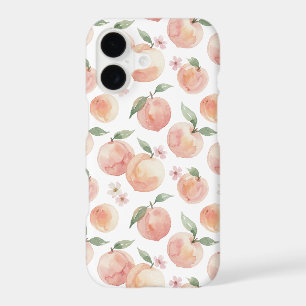 Watercolor Peach Fruit Pattern – Soft Pastel iPhone 17 Case
