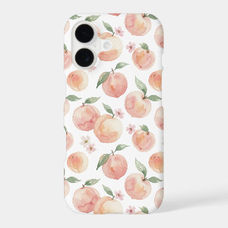Watercolor Peach Fruit Pattern – Soft Pastel iPhone 17 Case