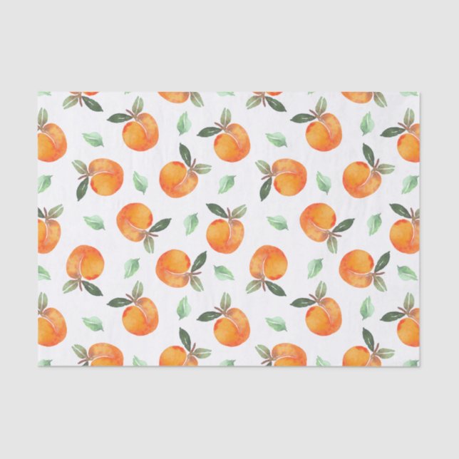 Watercolor Peach Fruit Tissue Paper (Front)
