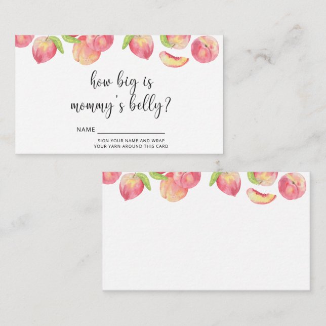 Watercolor peach how big is mommy's belly enclosure card (Front/Back)