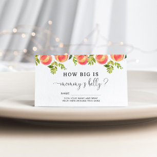 Watercolor peach how big is mommy's belly enclosure card