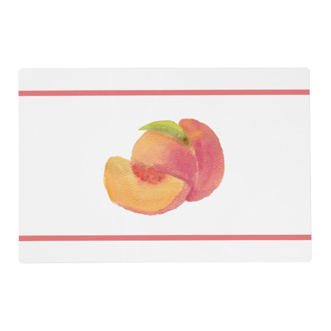 Watercolor Peach Laminated Placemat (Front)