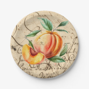 watercolor peach paper plates