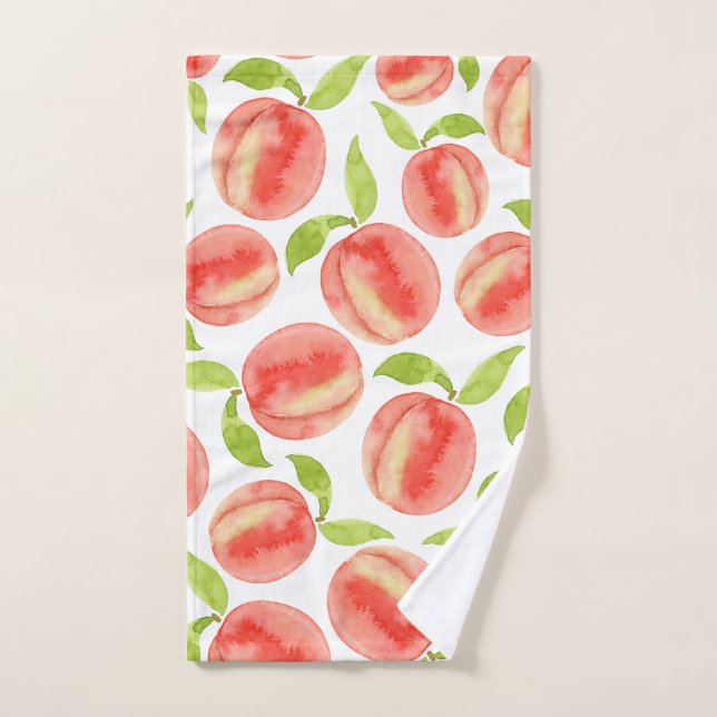 Watercolor Peach Pattern   Hand Towel (Hand Towel)