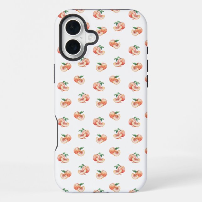 Watercolor Peach Pattern Iphone Case (Back)