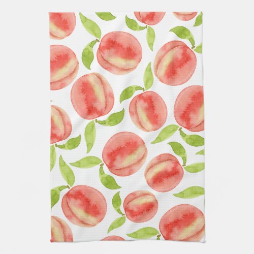 Watercolor Peach Pattern   Kitchen Towel