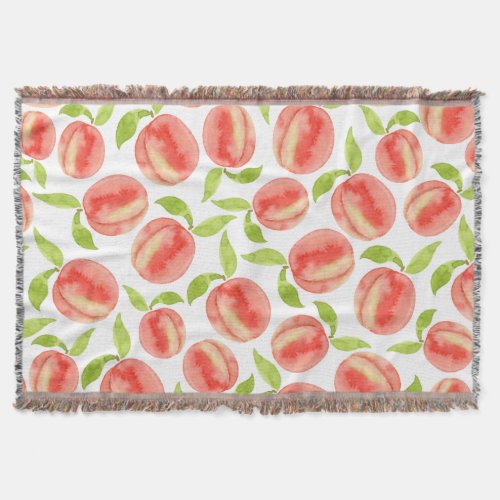 Watercolor Peach Pattern  Throw Blanket