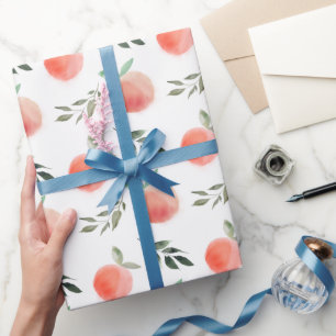Watercolor Peach Pattern Wrapping Paper
