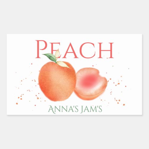 Watercolor Peach Rectangle Stickers