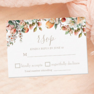 Watercolor Peach Sage Green Floral RSVP Enclosure Card