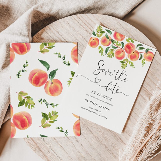 Watercolor peach Save the Date Invitation (Creator Uploaded)