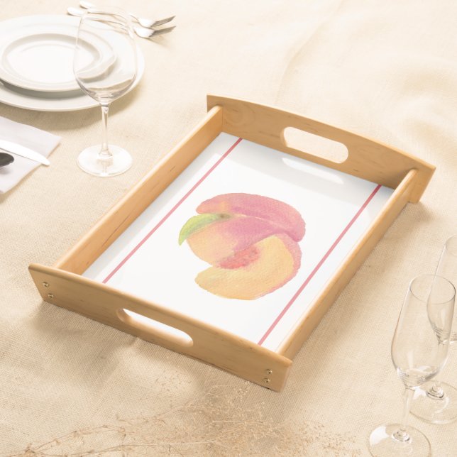 Watercolor Peach Serving Tray (Front)