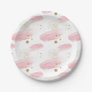 Watercolor Peach Splash Paper Plates