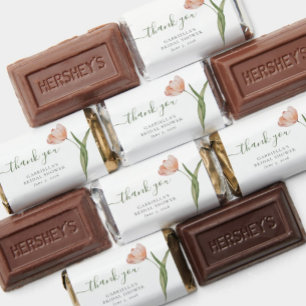 Watercolor Peach Tulip Bridal Shower Hershey's Miniatures