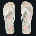 Watercolor Peach White Flowers Elegant Flip Flops<br><div class="desc">Watercolor Peach White Flowers Elegant Flip Flops. Unique,  beautiful,  stylish design. Easy to be personalized. Matching items are available.</div>