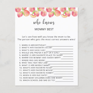 Watercolor peach Who knows mommy best