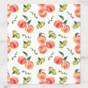 Watercolor Peaches and Greenery Pattern Summer Envelope Liner
