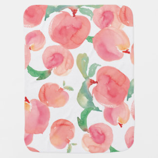 Watercolor Peaches Baby Blanket