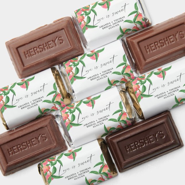 Watercolor peaches - Bridal shower Hershey's Miniatures (Assorted)